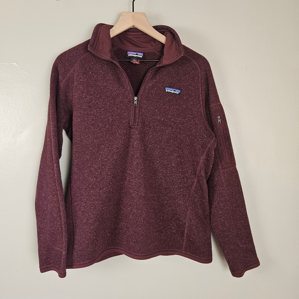 Patagonia Better Sweater Fleece 1/4 Zip Pullover Women's Sz L Maroon